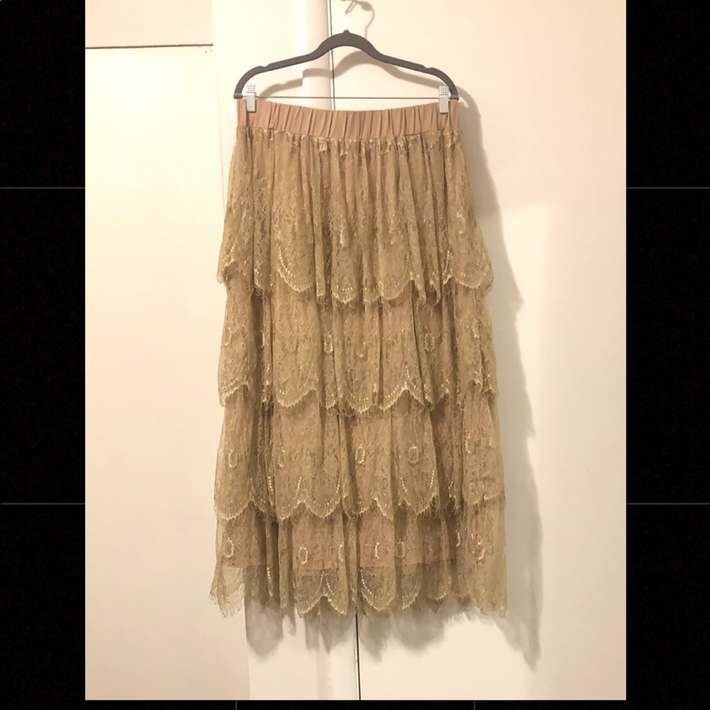 Dainty Jewells Lace Ruffle Skirt